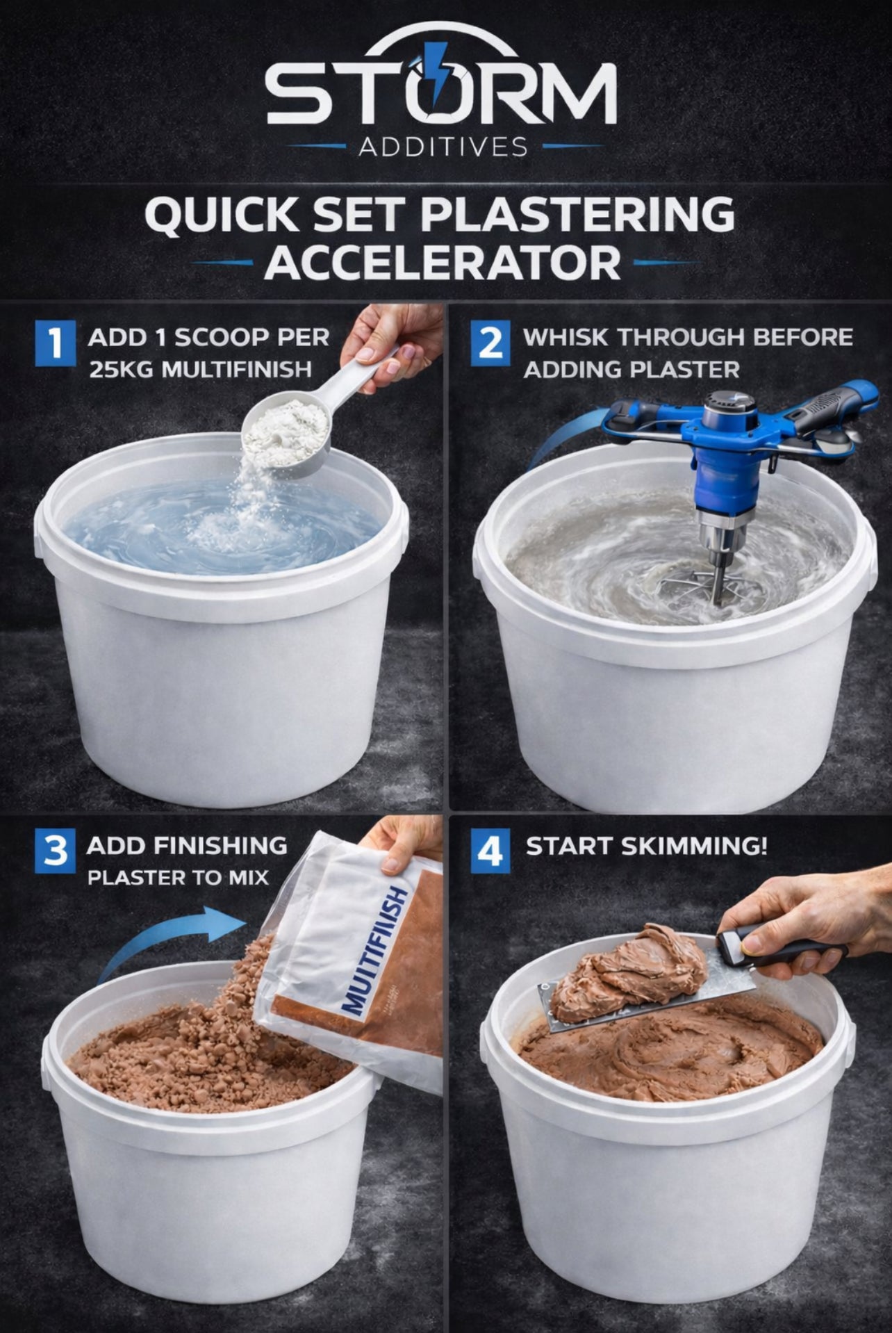 Quick Set Plaster Accelerator - Buckets & Scoops